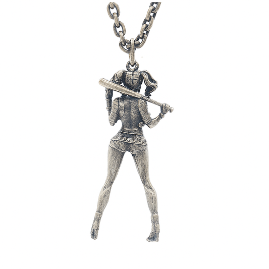 Baseball Girl Pendant – Solid S925 Sterling Silver