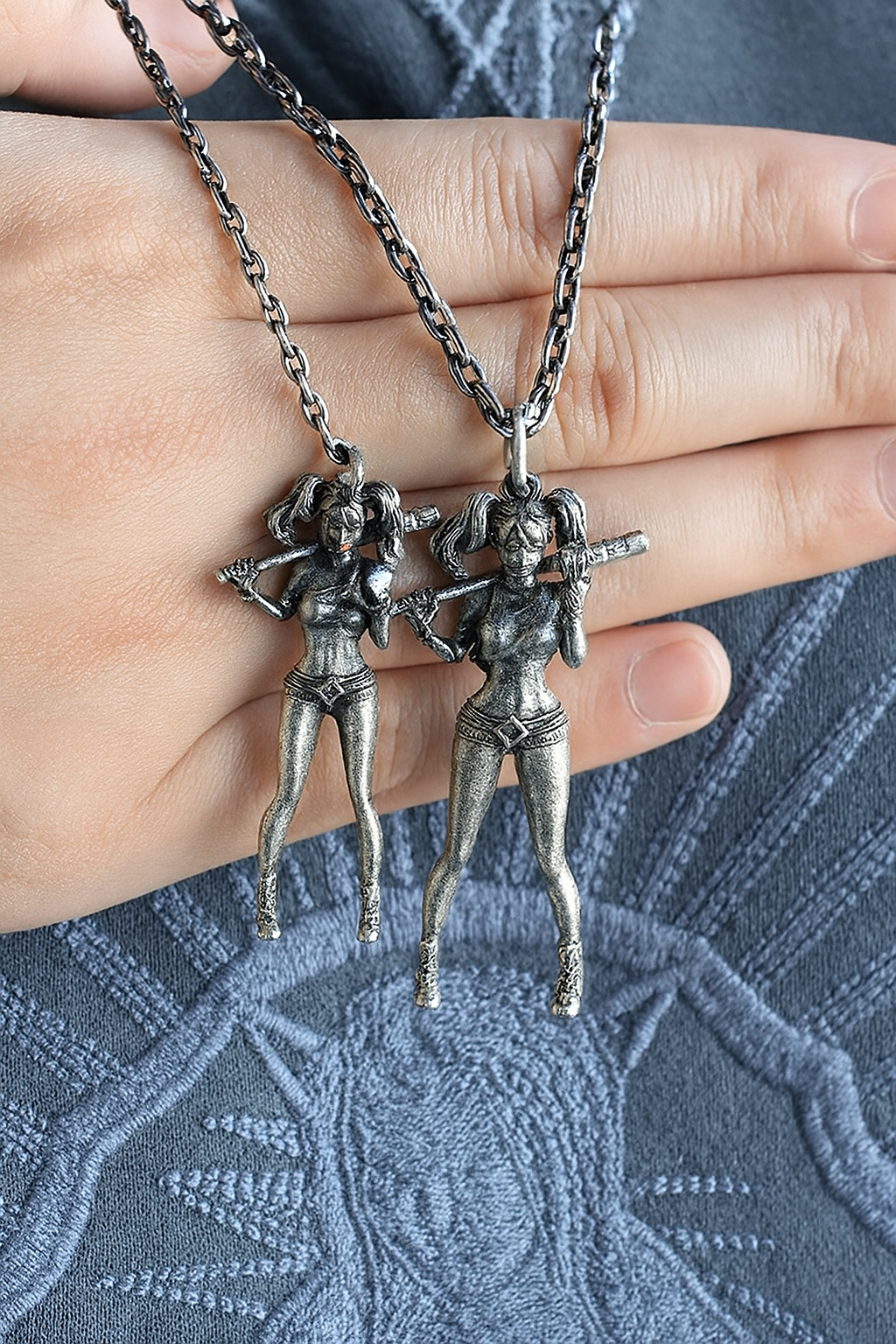 Baseball Girl Pendant – Solid S925 Sterling Silver