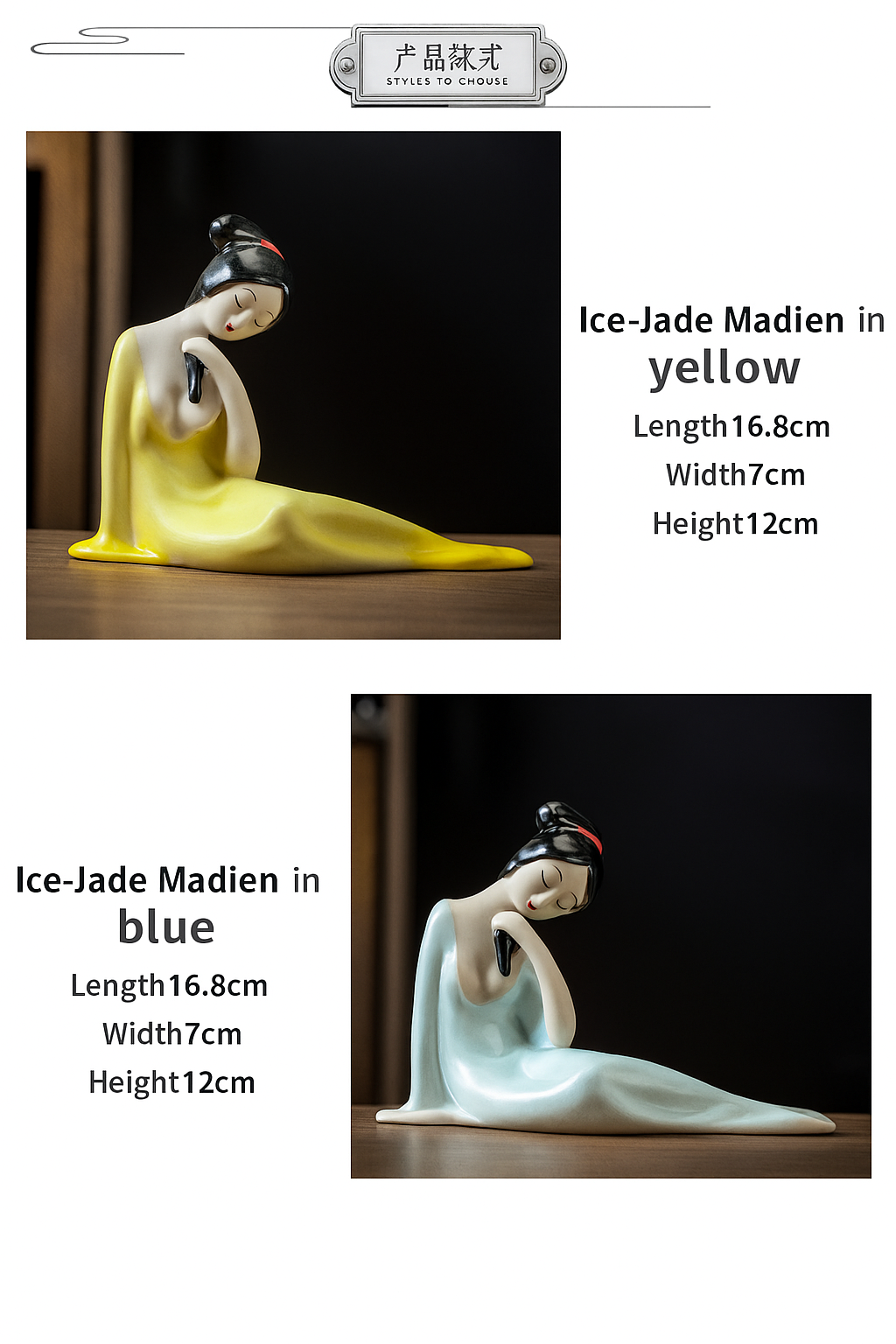 Ice-Jade Maiden Sculpture | Vintage Porcelain Figurine