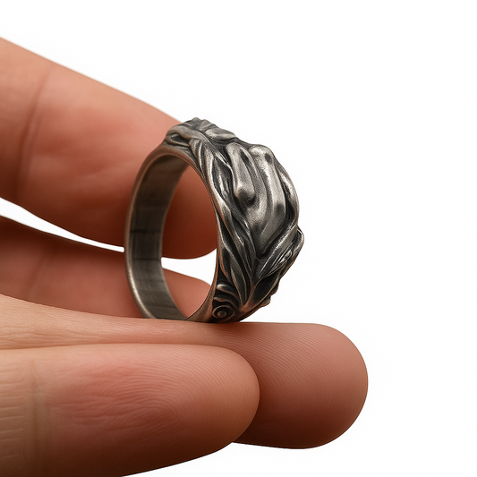 Embrace | Relief Carved Silver Ring