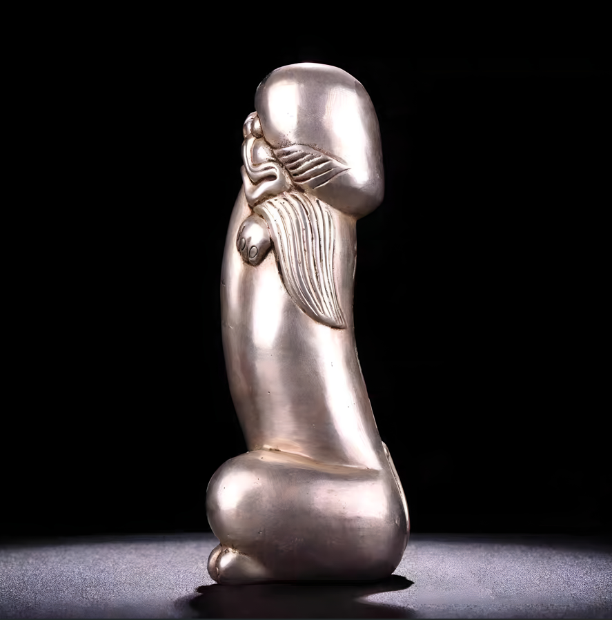 Handcrafted Silver Abstract Sculpture | Collectible Home Decor