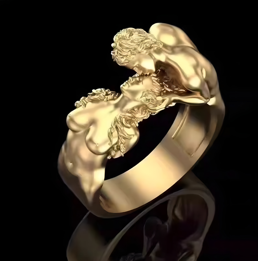 Artistic Adjustable Ring | Golden Embrace