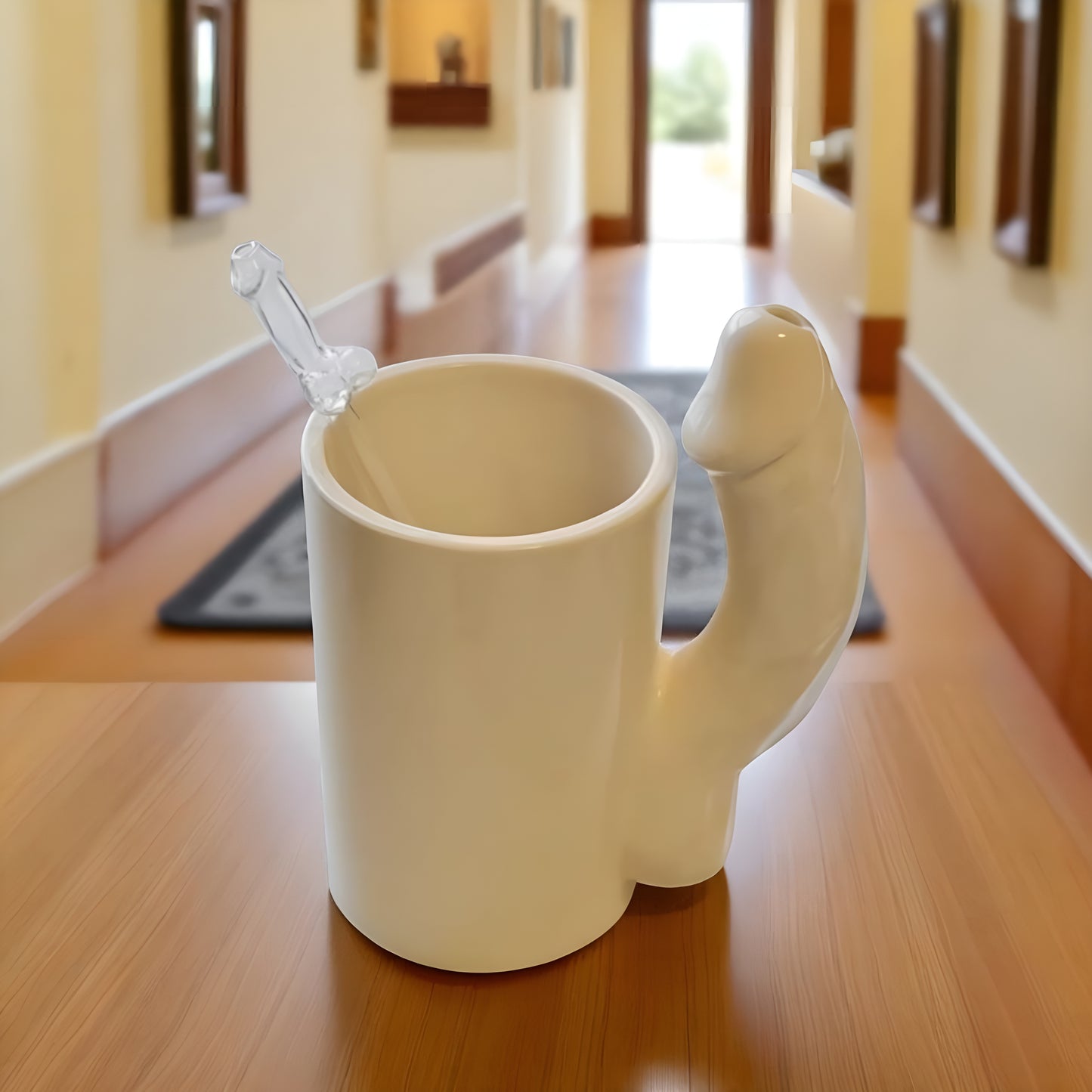Modern Black & White Drinkware | Creative Ceramic Straw Mug