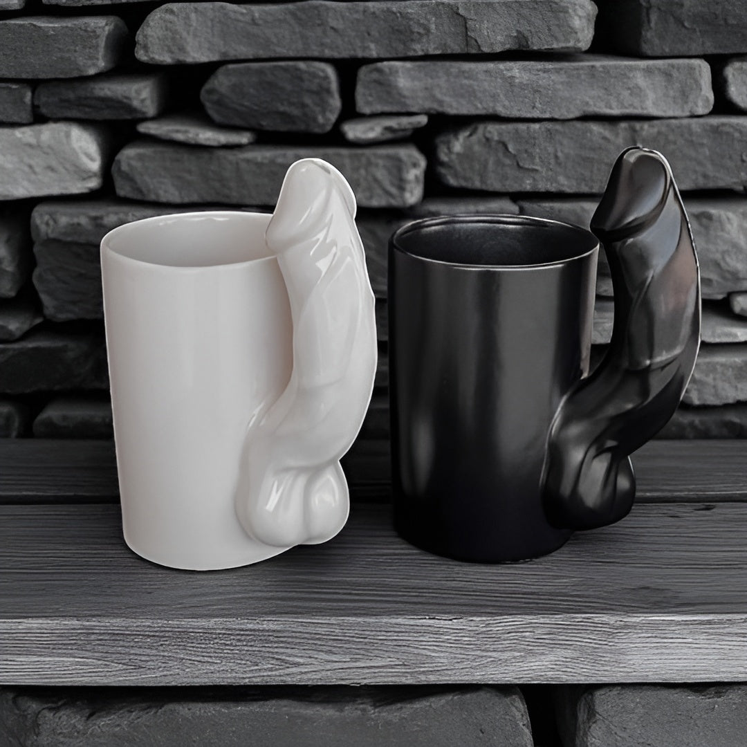 Modern Black & White Drinkware | Creative Ceramic Straw Mug