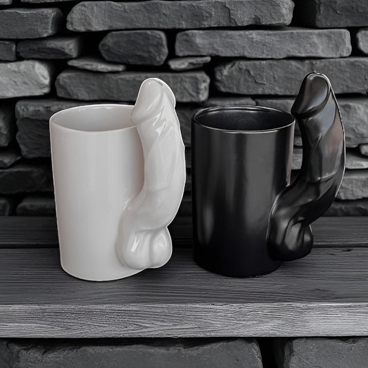 Modern Black & White Drinkware | Creative Ceramic Straw Mug