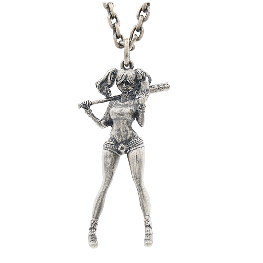 Baseball Girl Pendant – Solid S925 Sterling Silver