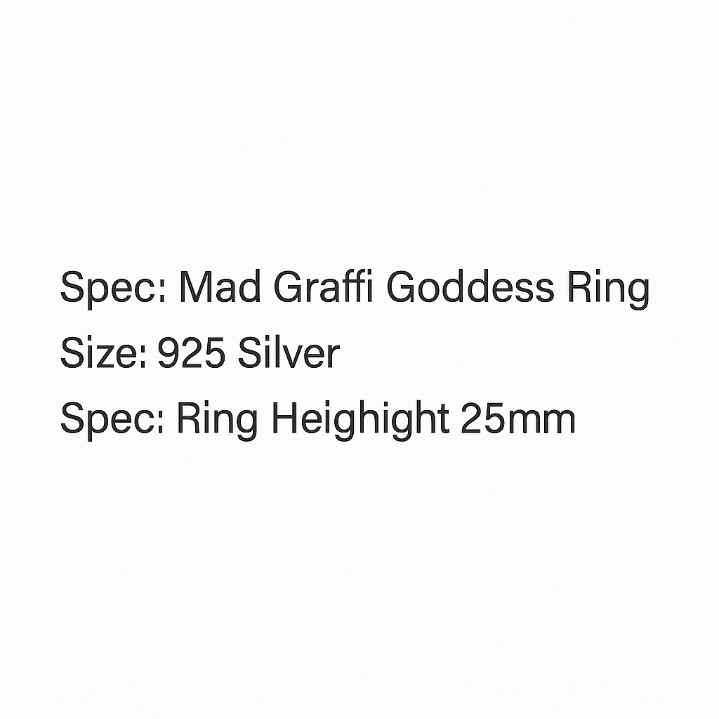 Mad Graffi Goddess Ring | 925 Sterling Silver Mythical Muse Sculpture