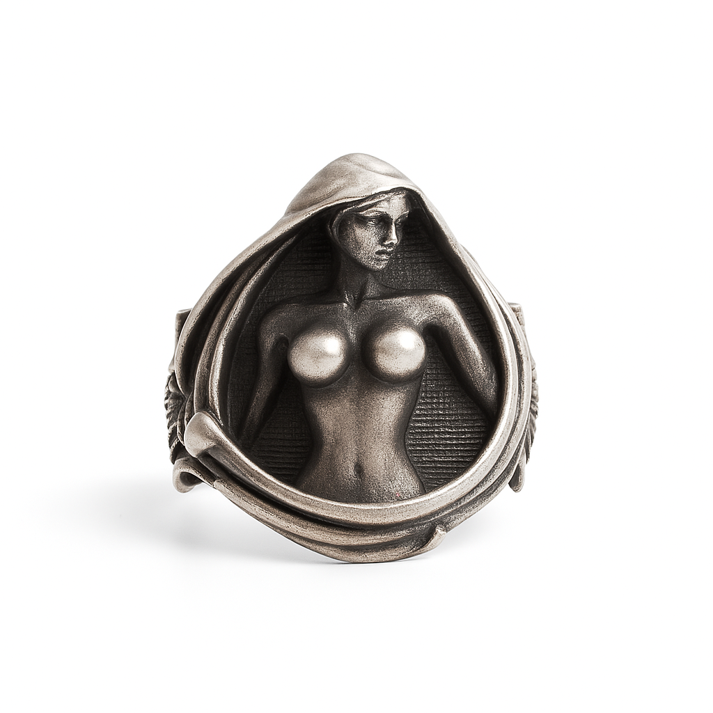Mad Graffi Goddess Ring | 925 Sterling Silver Mythical Muse Sculpture
