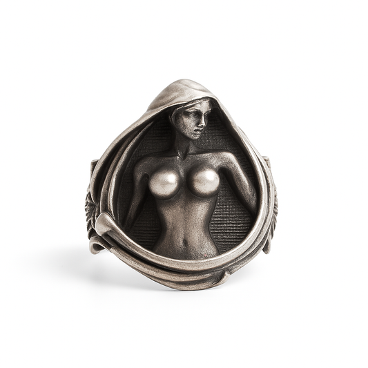 Mad Graffi Goddess Ring | 925 Sterling Silver Mythical Muse Sculpture