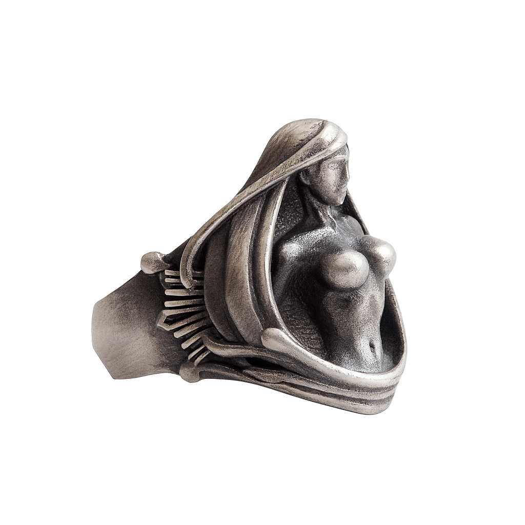 Mad Graffi Goddess Ring | 925 Sterling Silver Mythical Muse Sculpture
