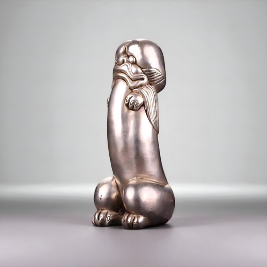 Handcrafted Silver Abstract Sculpture | Collectible Home Decor