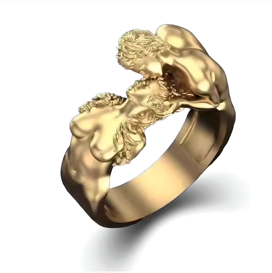 Artistic Adjustable Ring | Golden Embrace