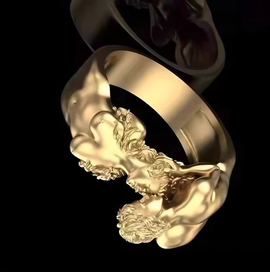 Artistic Adjustable Ring | Golden Embrace